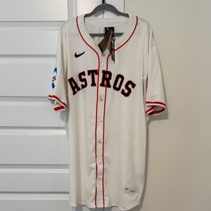 Nike Astros White Jersey with orange and Blue Details